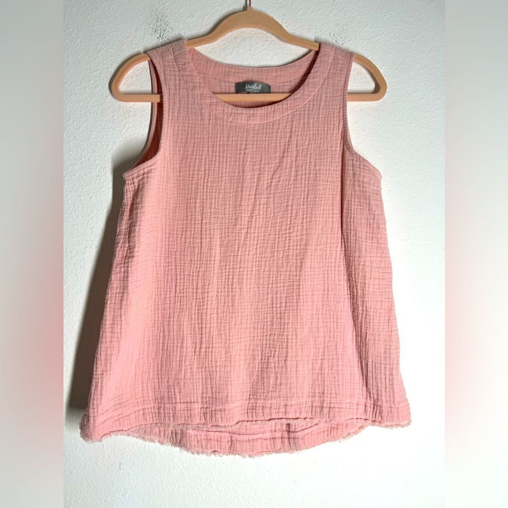 Marled Pink Strutured Sleeveless Top Size S 100% Cotton